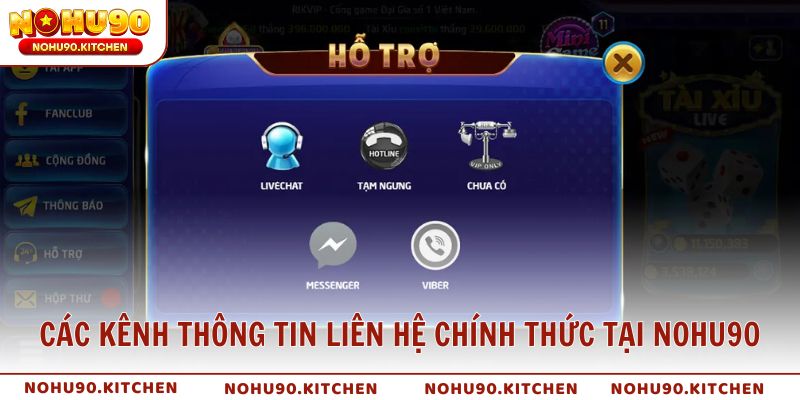 Các kênh thông tin liên hệ chính thức tại NOHU90