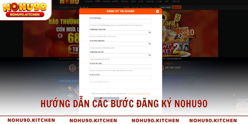 Hướng dẫn các bước đăng ký NOHU90